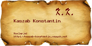 Kaszab Konstantin névjegykártya
